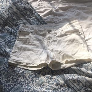 White jean shorts